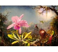 Bluebird Puzzle - Martin Johnson Heade, Cattleya Orchid and Three Hummingbirds, 1871, Puzzle 1000 Pièces - Reproduction du Célèbre Tableau - Puzzle Adulte - Fabriqué en Europe