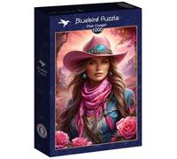 Bluebird Puzzle - Pink Cowgirl - Puzzle 1000 Pièces - Portrait d'une Jeune Femme Américaine - Fabriqué en France