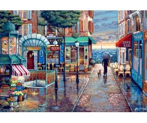Bluebird Puzzle - Rainy Day Stroll, Puzzle 1000 Pièces - Vue de Paris Depuis Montmartre Un Jour de Pluie - Fabriqué en France