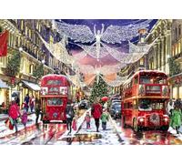 Bluebird Puzzle - Regent Street - Puzzle 1000 Pièces - Londres à Noël sous la Neige - Puzzle Adulte - Fabriqué en France