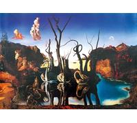 Bluebird Puzzle - Salvador Dali, Swans Reflecting Elephants, Puzzle 1000 Pièces - Reproduction du Célèbre Tableau - Puzzle Adulte - Fabriqué en Europe