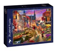 Bluebird Puzzle - Soirée sur Le Canal - Puzzle 1000 Pièces - Promenade Romantique en Ville - Fabriqué en France