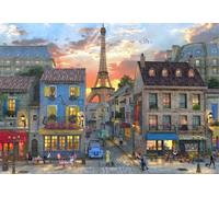 Bluebird Puzzle - Streets of Paris, Puzzle 1000 Pièces - La Tour Eiffel et Les Rues Traditionnelles de Paris - Puzzle Adulte - Fabriqué en France