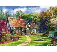 Bluebird Puzzle - The Hideaway Cottage, Puzzle 1000 Pièces - Maison de Campagne et Jardin Fleuri - Puzzle Adulte, Fabriqué en France