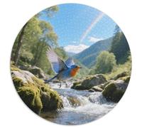 BluebirdPuzzle Rond 1000 Pièces Complexité Élevée pour Experts Augmentation Concentrationoiseau Exposition Murale Bibliothèque 1000pcs (67.5x67.5cm)