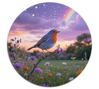 BluebirdPuzzle Rond 1000 Pièces Complexité Élevée pour Experts Augmentation Concentrationoiseau Exposition Murale Bibliothèque 1000pcs (67.5x67.5cm)