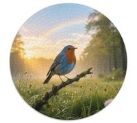 BluebirdPuzzle Rond 1000 Pièces Complexité Modérée pour Tous Âges Pensée Logique Divertissementoiseau Décor Maison Temps en Famille 1000pcs (67.5x67.5cm)