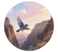 BluebirdPuzzle Rond 1000 Pièces Détails Multicouches pour Designers Et Artistes Complexité Artistiqueoiseau Décor Atelier Ou Cadeau 1000pcs (67.5x67.5cm)