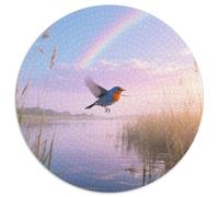BluebirdPuzzle Rond 1000 Pièces Entraînement Mental Participation Familiale Motricité Fine Travail D’équipeoiseau Soirée Jeux Centre De Table 1000pcs (67.5x67.5cm)