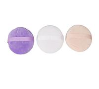 bluebone 3 PCS houppette à Poudre Super Grande Ronde en Velours Doux tampons de Poudre pour Le Visage Portables avec Ruban bouffée de Maquillage