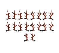 bluebone 9 Paires d'épingles à Cheveux de Noël en Forme de Renne, Jolie Pince à Cheveux en Bois de Renne pour fête, Marron