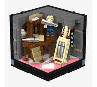 BlueBrixx BrickCube - 412 blocs de construction - Diorama avec mini | 1 minifigure, module orgue avec sifflets, établi, fenêtres d'église colorées, à partir de 8 ans, 101 x 96 x 98 mm, 109946