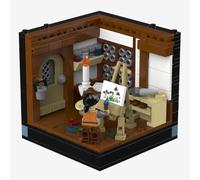 BlueBrixx BrickCube Maler, 415 blocs de construction, diorama avec mini | 1 minifigure, chevalet avec œuvre d'art imprimée, palette et pots de peinture, à partir de 8 ans, 96 x 96 x 98 mm, 109945