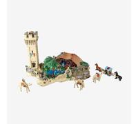 BlueBrixx Oasis bédouine avec tour, 4599 blocs de construction, diorama du | Tente orientale, tour haute, stand de marché, chameaux et cheval, 556 x 438 x 337 mm, à partir de 14 ans, 108879