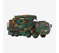 BlueBrixx Patriot System Voiture radar de l'armée allemande, 1908 blocs de | Véhicule porte-essieux multiaxes, 380 x 125 x 258 mm, peinture camouflage vert et marron, projet de construction exigeant