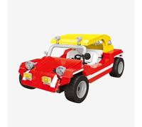 BlueBrixx Poussette de plage rouge avec toit jaune, 712 blocs de serrage