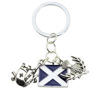 bluebubble Porte-clés écossais Highland FLING sur carte cadeau, Argenté., 25mm