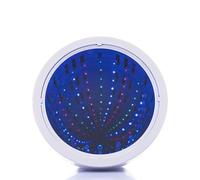 Bluecaps Trading Miroir tunnel infini de qualité supérieure (blanc) lampe LED miroir sensoriel alimenté par piles ou USB | Film de protection doit être retiré