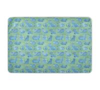 Bluecats Protège-matelas réutilisables pour enfant et adulte Motif dessin animé russe Vert Taille XL 132,1 x 86,4 cm