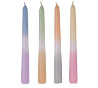 BLUECHOLON Bougie conique dégradé de couleurs - Boîte cadeau de 2-4 bougies décoratives, bougie chandelier, bougie de table (env. 23 x 2 cm) (4, bougie conique unie colorée)