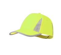 BLUECHOLON Casquette de sport à 5 panneaux, polyester, haute visibilité, réglable, jaune fluo, orange fluo