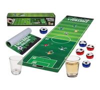 BLUECHOLON Jeu de baby-foot, curling jeu d'adresse shot de tequila, Drinking Game. Tapis 120 x 30 cm, 6 ballons, 2 shots. Jeu de fête.