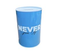 BLUECHOLON Tirelire en étain avec Message, Phrases positives pour Enfants et Adultes, Amour, rêves, Alimentation, Voyage, Travail. Tirelires en étain Originales, Cadeau. (10x15, N'abandonnez jamais l