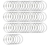 BlueCosto Câble porte-clés en fil (50 PK, 17 cm) - Boucles de fil en acier inoxydable de 2 mm d'épaisseur pour accrocher des étiquettes de bagages et organiser les clés