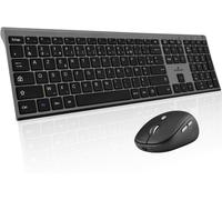 BlueElement - Pack Clavier et Souris sans Fil Grapheme - Wireless avec Smart Dongle - Clics Silencieux - Design Ultra Slim - Ergonomique - Rechargeable - AZERTY FR (Black)