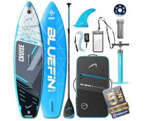 Bluefin Cruise 10'8 Bleu Paddle Gonflable | Pack Sup Premium & Accessoires | Surface Antidérapante & Léger | Épaisseur 6' | Paddle All-Round Parfait pour Adultes & Jeunes