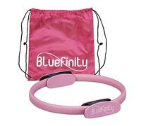 Bluefinity Anneau Pilates, avec Exercices, Double poignée, rembourré, Cercle Yoga, Fibre de Verre, Ø 37 cm, Sport, Rose