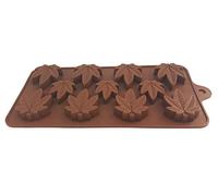 BlueFox Moule à pralines en silicone feuille de chanvre I Moule à glaçons en silicone I Moule à chocolat I Moule à chocolat I Moule à chocolat I 22,5 x 10 x 1 cm I Feuille de cannabis I Couleur