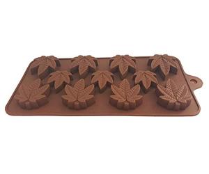 BlueFox Moule à pralines en silicone feuille de chanvre I Moule à glaçons en silicone I Moule à chocolat I Moule à chocolat I Moule à chocolat I 22,5 x 10 x 1 cm I Feuille de cannabis I Couleur
