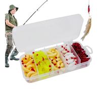Bluegill Bait - Trout Fishing Lures | - Soft Bait, 125PCS Artificial Soft Maggot Lures, 2cm PVC Worms with Storage Box Bass, Trout, Carp & Panfish for Freshwater Lake, Ice & Outdoor Angling