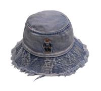 BLUEGLORY Chapeau bob en coton denim vieilli pour homme et femme, Blu30, taille unique