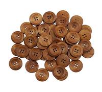 Bluelans® Lot de 50 Gros Boutons en Bois à 4 Trous pour Couture, Scrapbooking, Environ 25 mm de Diamètre