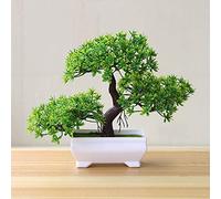Bluelans Plantes artificielles en pot de bonsaï Bonsaï pour décoration de maison, hôtel, jardin, bureau Vert