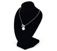 Bluelans® - Présentoir à colliers en forme de buste, Velours, Noir , Taille unique