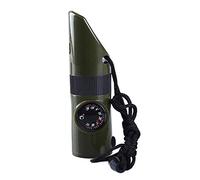 Bluelans® Sifflet de survie multifonction 7 en 1 en plastique - Outil de survie en plein air - Boussole - Vert militaire