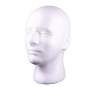 Bluelans® Tête de mannequin en mousse pour homme Blanc