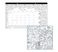 Blueline® DoodlePlan™ Calendrier mensuel à colorier 2027, 12 mois, de janvier à décembre, 45,1 x 27,6 cm (C2917001)