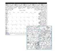 Blueline® DoodlePlan™ Calendrier mensuel à colorier 2027, 12 mois, janvier à décembre, 55,9 x 43,2 cm (C2917311)