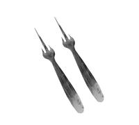 Bluelines Metaltex Lot de 2 fourchettes à mangue en acier inoxydable Argenté 19 cm