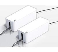 Bluelounge CableBox Lot de 2 systèmes de gestion de câbles et câbles Blanc