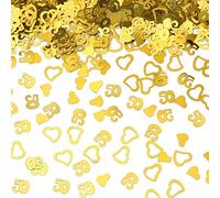 Bluelves 30g Confettis Anniversaire 50 Ans Or, Mariage D'or Confettis, Confetti D'Anniversaire, Confetti pour Homme Femme Table PéTillante Décoration Fête Mariage Anniversaire