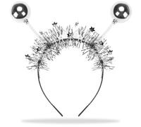 Bluelves Alien Serre-tête Silver Glitter, Boules Disco avec 2 Boules Rondes qui se Balancent, Serre-tête Femme pour Carnaval Halloween Costume de Fête, Accessoire pour Femmes, Hommes & Enfants