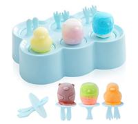 Bluelves Moule à Glace, Moulle Esquimaux Silicone, Mini Moule a Glace, Glaces à l'eau, Ice Pop Mold Popsicle Sorbet DIY Réutilisable, Moulle Magnum pour DIY Sorbet Yaourts (Bleu-1)