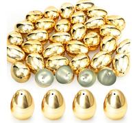 Bluelves Oeufs de Paques Decoration, 36 œuf de Pâques,Oeufs de paques Plastique,Oeuf de Paques Decorer,œufs dorés en 2 Parties pour Enfants à remplir avec des Bonbons de Pâques pour Chercher Les œufs