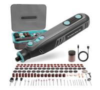Bluemars Kit d'outils rotatifs sans fil 8 V avec 122 accessoires, 5 vitesses variables de 7500 à 32 000 tr/min, écran LED, outil de gravure puissant, mini ponceuse, polisseuse, parfait pour le