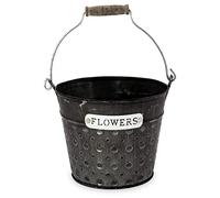 Blümelhuber Pot de fleurs en zinc aspect vieilli - Décoration vintage bohème - Pot de fleurs pour balcon - Rebord de fenêtre intérieur et extérieur